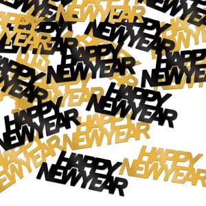 Konfetti Happy New Year Guld och Svart