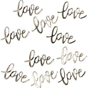 Konfetti Love Guld Metallic