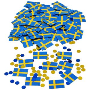 Konfetti med Sverigeflaggor