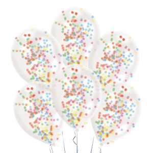 Konfettiballonger Flerfärgad - 6-pack