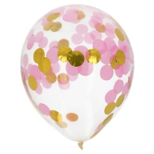 Konfettiballonger Guld & Rosa