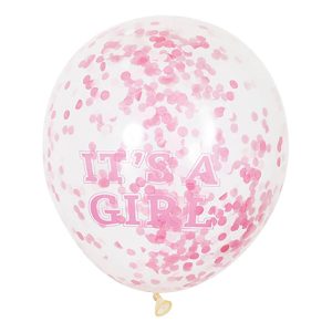 Konfettiballonger It&apos;s a Girl - 6-pack