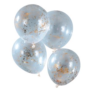 Konfettiballonger Stjärnor Guld - 5-pack