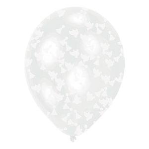 Konfettiballonger Vit - 6-pack