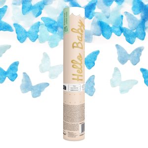 Konfettikanon Fjärilar Blå