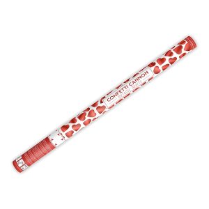 Konfettikanon Hjärtan Röda - 80 cm