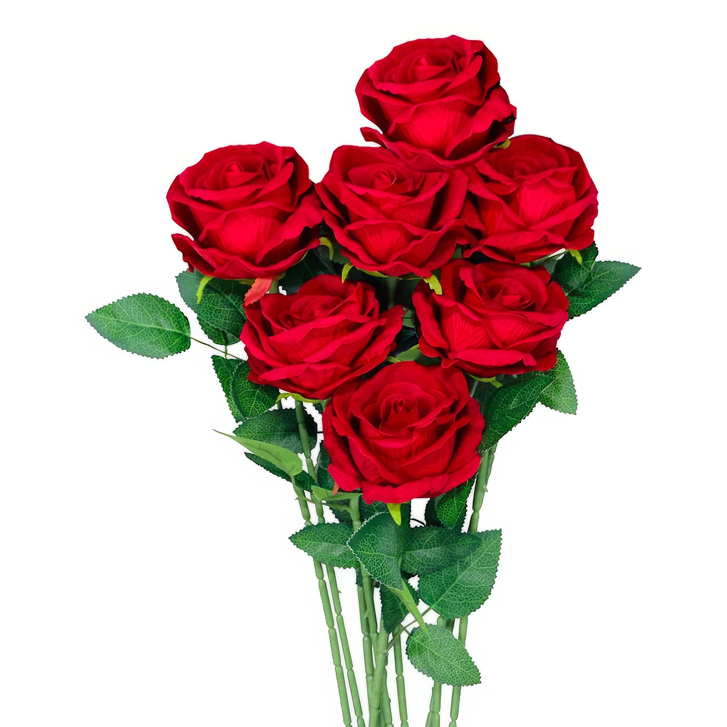 Konstgjorda Rosor i Bukett - Röd