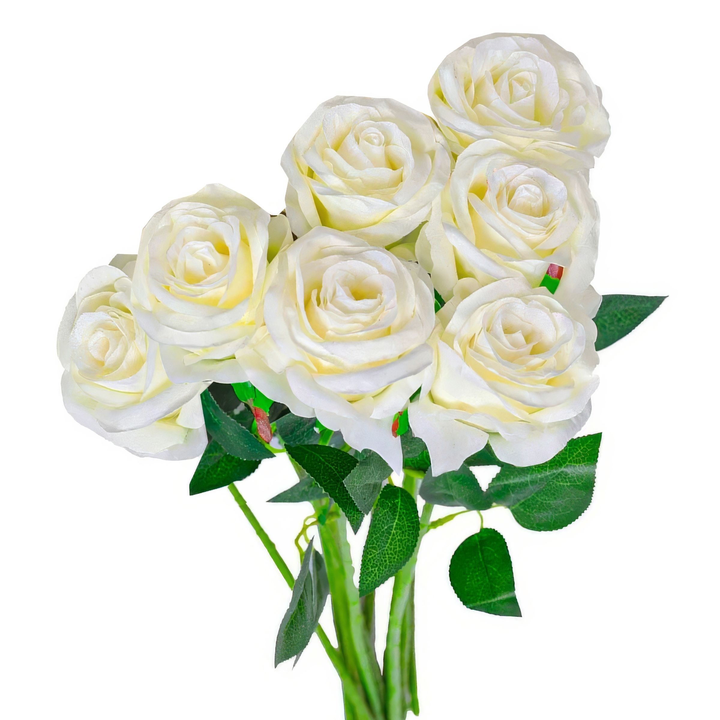 Konstgjorda Rosor i Bukett - Vit