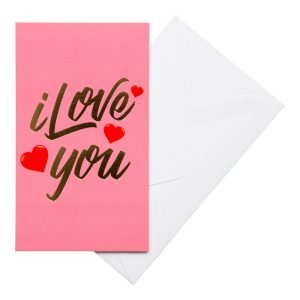 Kort med Kuvert I Love You - Stor