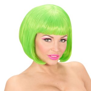 Kort Neon Grön Peruk - One size