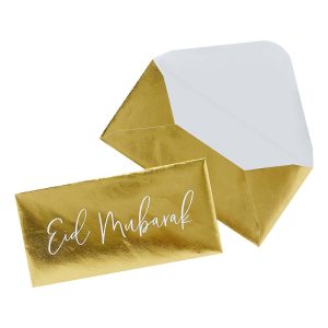 Kuvert Eid Mubarak Guld - 5-pack
