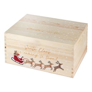 Låda i Trä Santa Claus Is Coming To Town