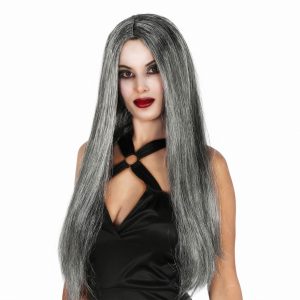 Lång Grå Peruk - One size