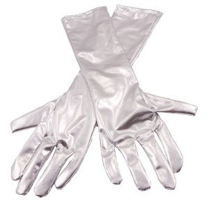 Långa Handskar Metallic Silver