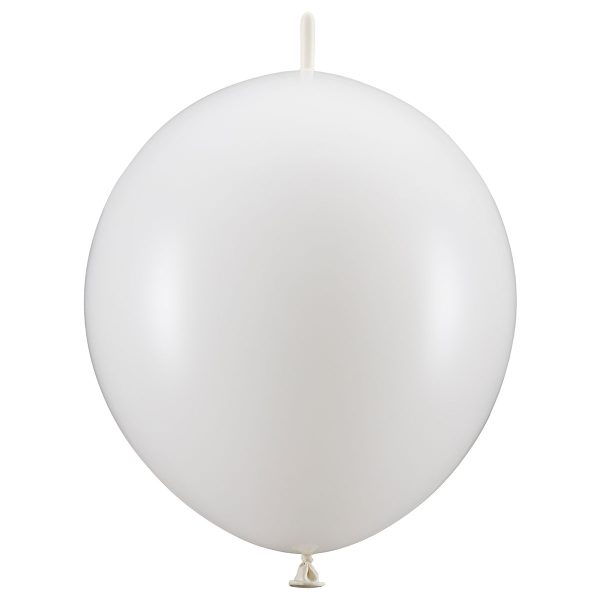 Länkande Ballonger Metallic Vit 20-pack