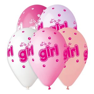 Latexballonger Premium It&apos;s a Girl - 5-pack