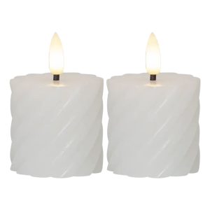 LED Blockljus Twist Vita - 2-pack