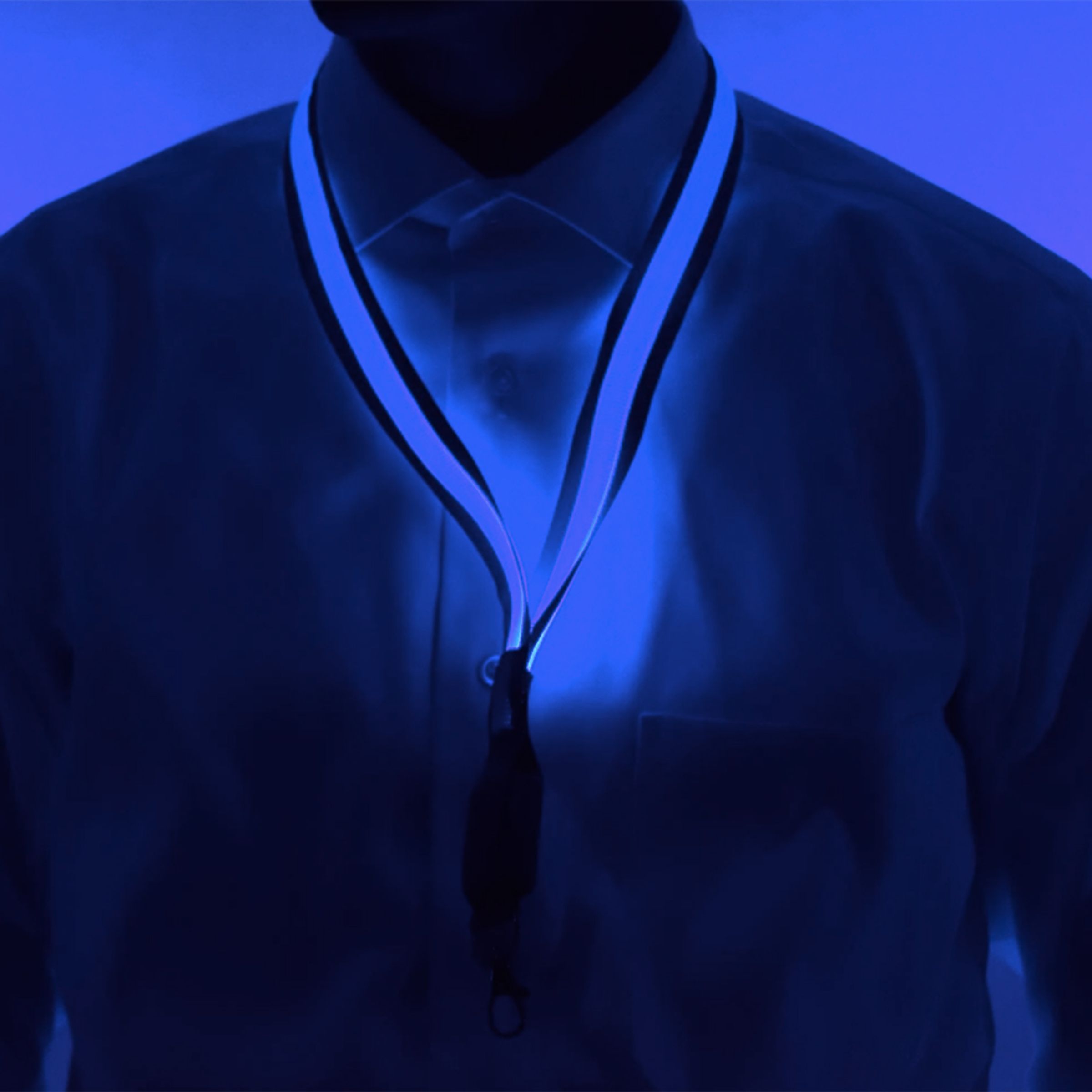 Lysande LED Nyckelband - Blå