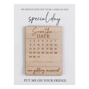 Magnetiska Save The Date-tavlor i Trä - 10-pack