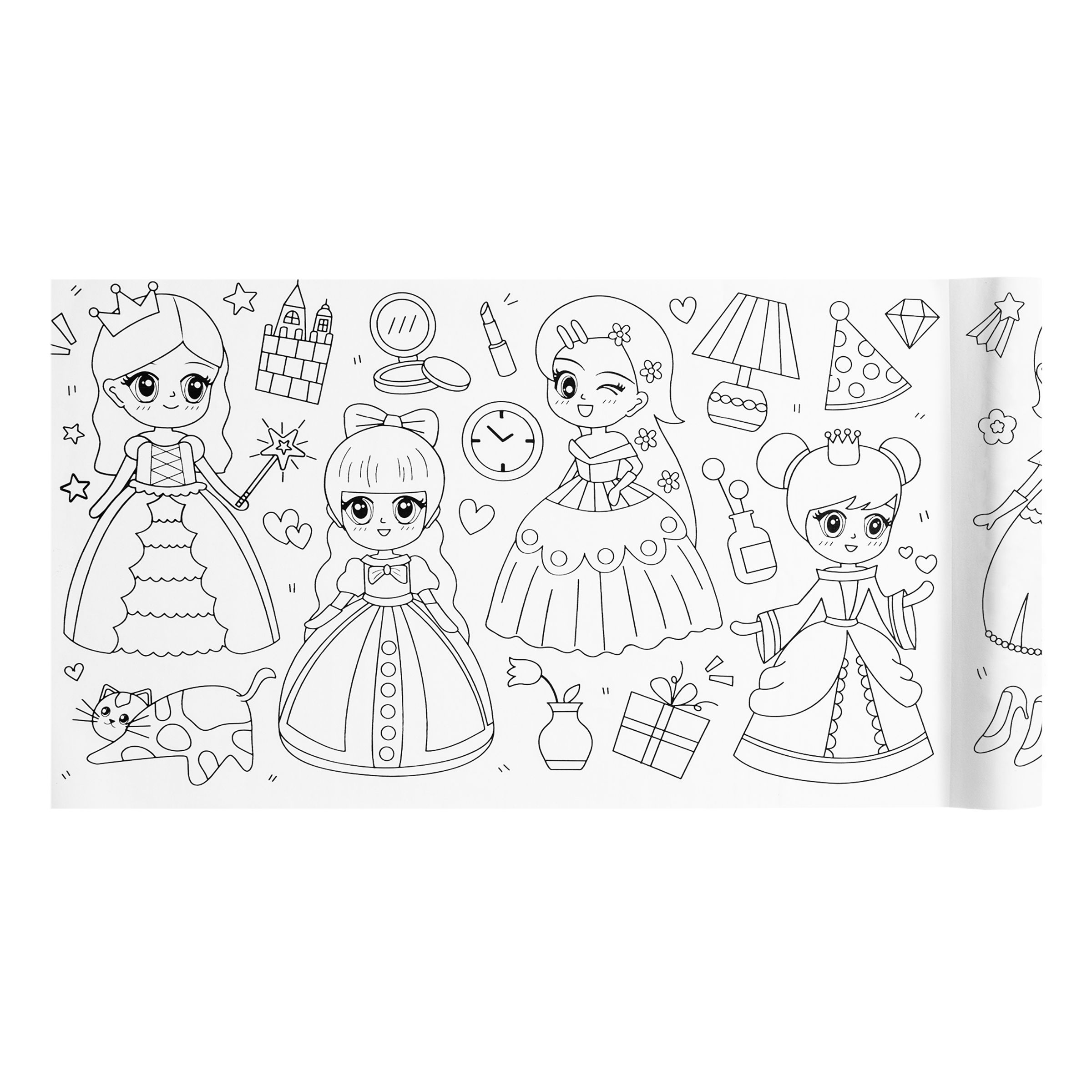 Målarbok på Rulle Prinsessor