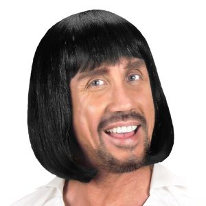 Medeltida Man Svart Peruk - One size