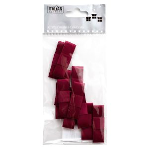 Mini Satinrosetter Burgundy