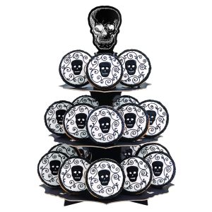 Muffinsställ Döskalle svart