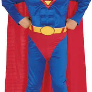 Muskulös Superman Barn Maskeraddräkt