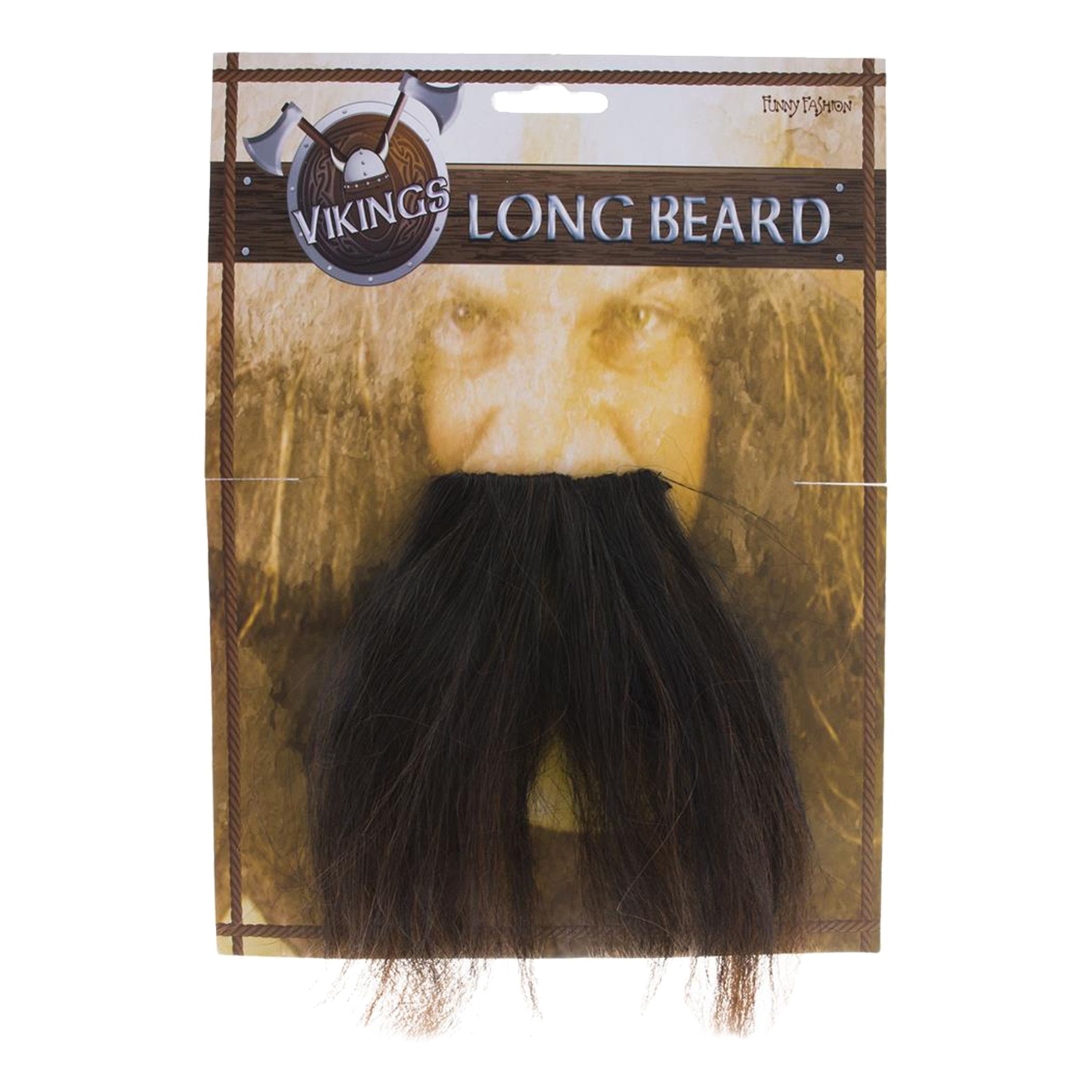 Brun Lång Viking Mustasch