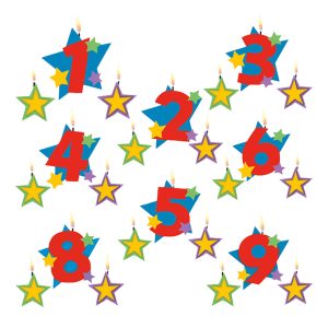 Tårtljus Siffra Stjärnor - Siffra 7
