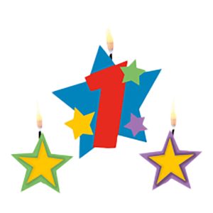 Tårtljus Siffra Stjärnor - Siffra 1