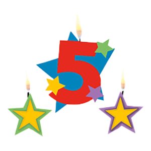 Tårtljus Siffra Stjärnor - Siffra 5