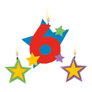 Tårtljus Siffra Stjärnor - Siffra 6