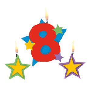 Tårtljus Siffra Stjärnor - Siffra 8