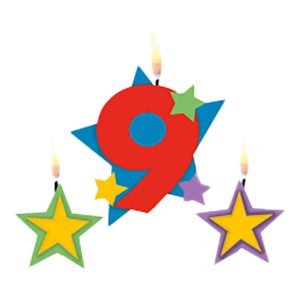 Tårtljus Siffra Stjärnor - Siffra 9