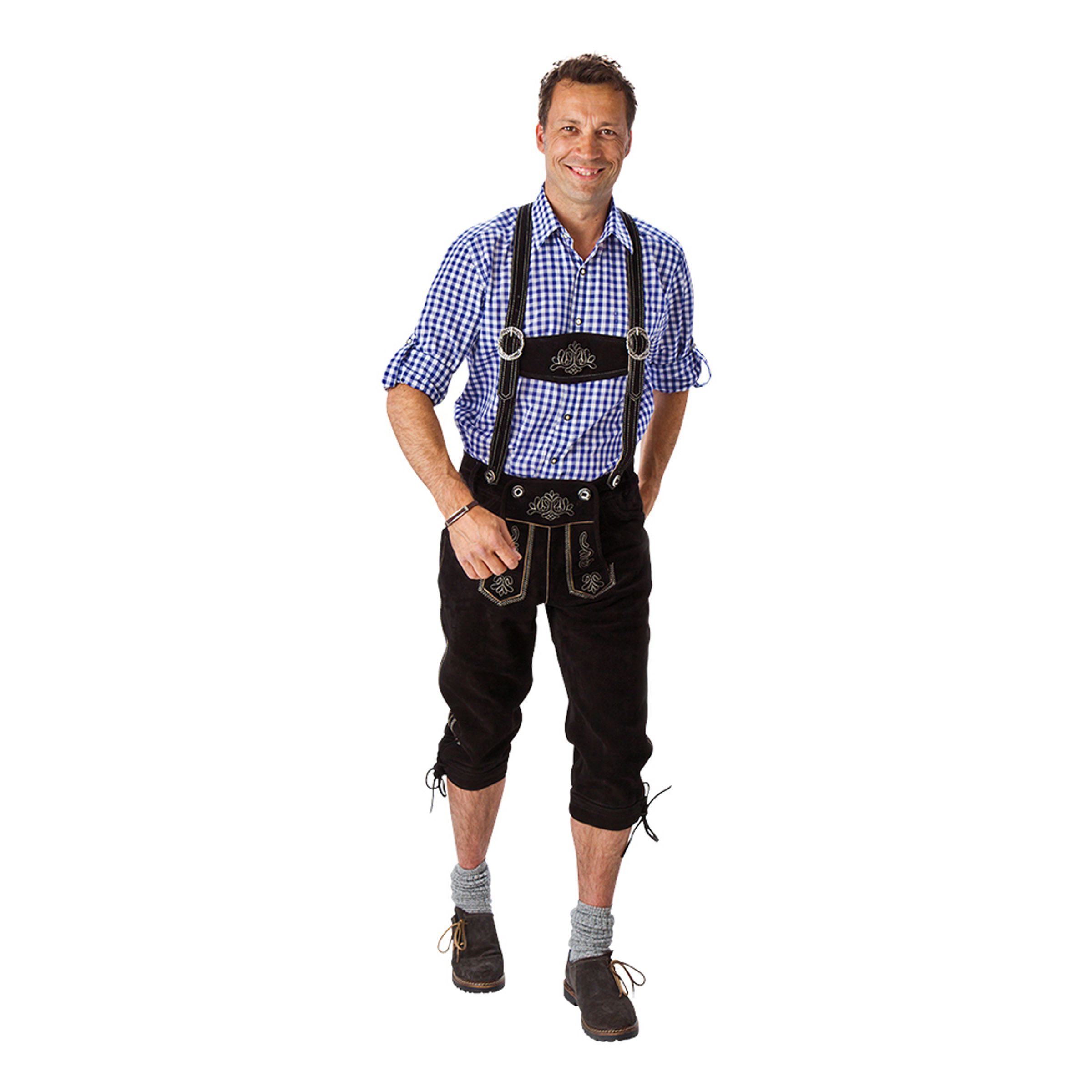 Oktoberfest Lederhosen Deluxe Svarta - 54