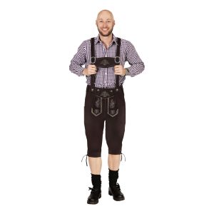 Oktoberfest Lederhosen Mörkbrun - 54