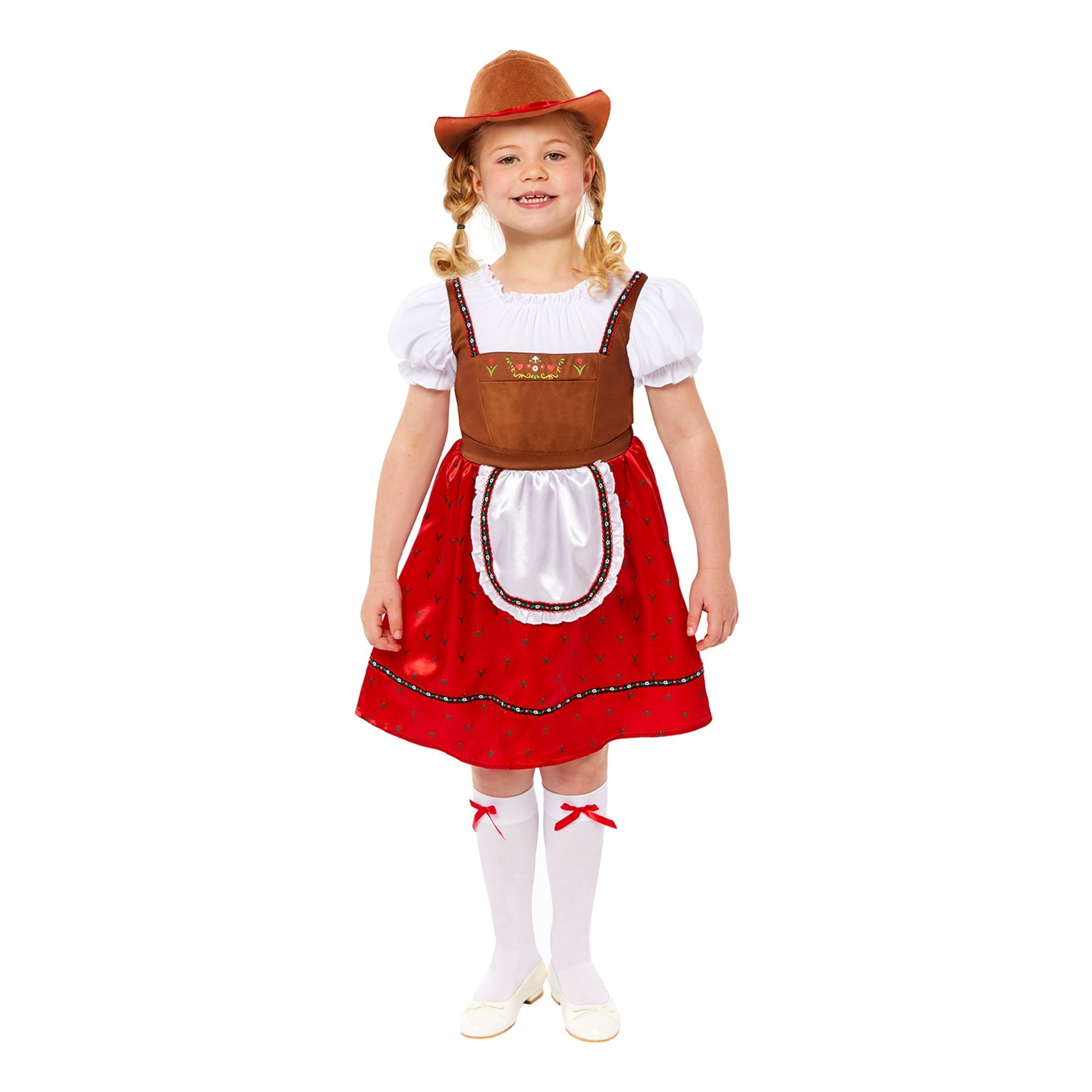 Oktoberfest Röd Klänning Barn Maskeraddräkt - X-large