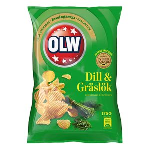 OLW Dill & Gräslök Chips - 175 gram