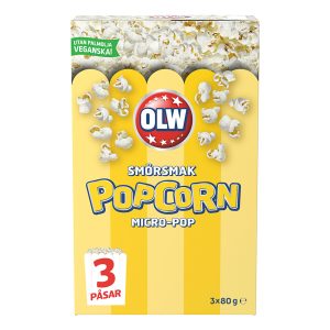 OLW Micropopcorn Smörsmak - 240 gram