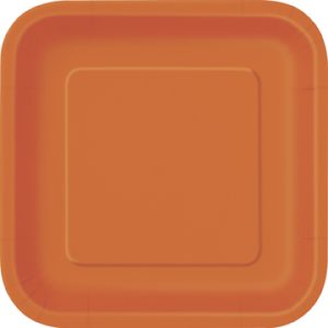 Orange Assietter Fyrkantiga