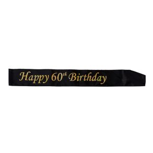 Ordensband Happy Birthday Svart/Guld - 60