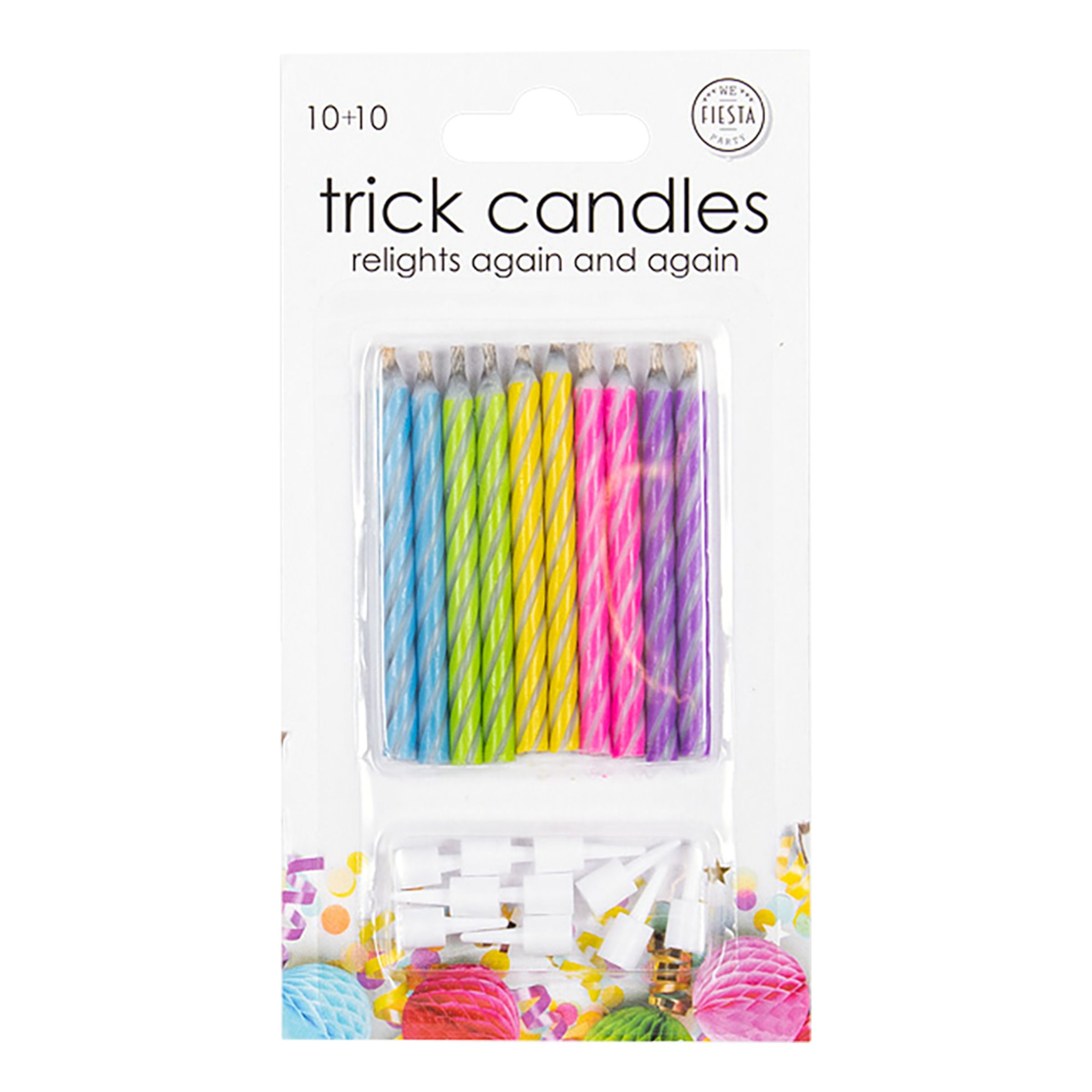 Osläckbara Tårtljus - 10-pack