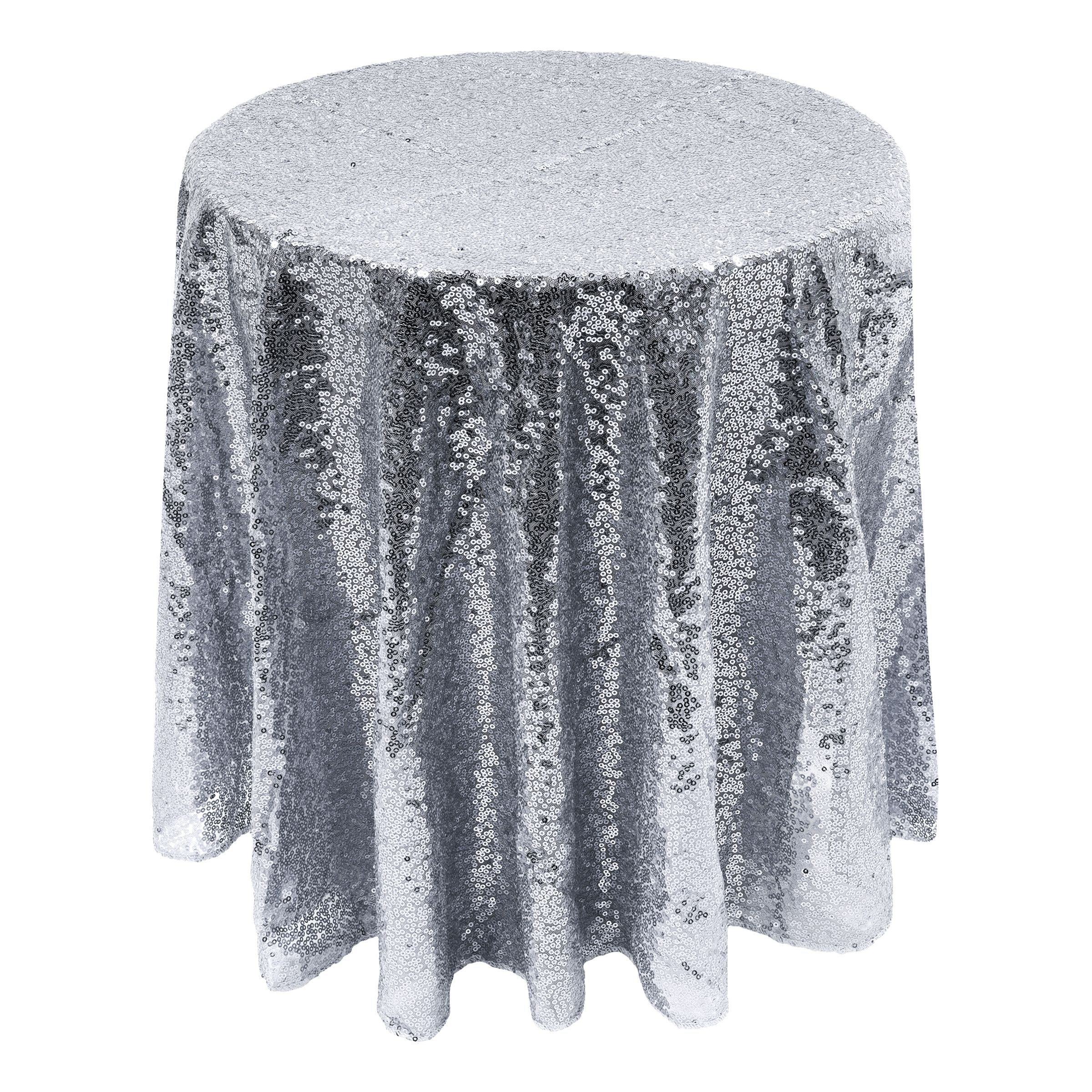 Paljettduk Rund Silver