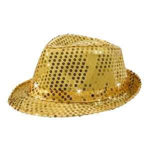 Paljetthatt Guld med LED Belysning - One size