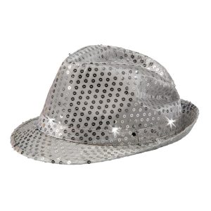 Paljetthatt Silver med LED Belysning - One size