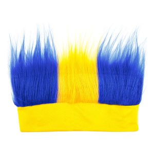 Pannband Med Hår Blå/Gul - One size