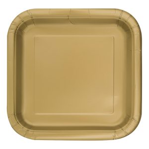 Pappersassietter Kvadrat Guld - 16-pack
