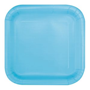 Pappersassietter Kvadrat Ljusblå - 16-pack