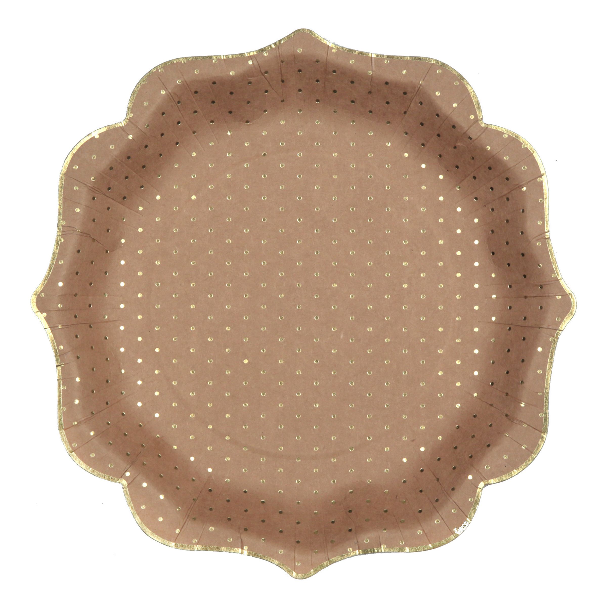 Pappersassietter Prickiga Brun/Guld - 10-pack